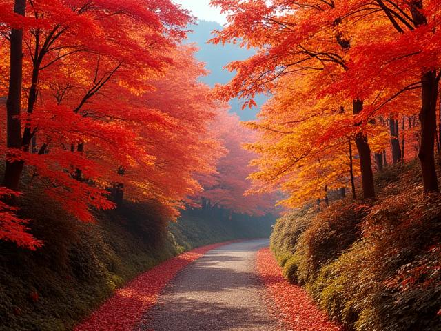 日本の美しい紅葉の風景